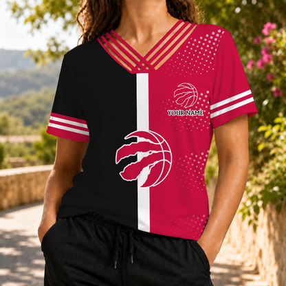LIMITED EDITON - NEW CUSTOMIZED NBA24 TRA TORONTO RAPTORS V-NECK SHIRT
