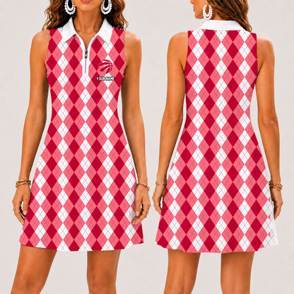 [HOT DEAL] NEW CUSTOMIZED NBA24 TRA TORONTO RAPTORS  WOMEN'S ZIP SLEEVELESS POLO DRESS