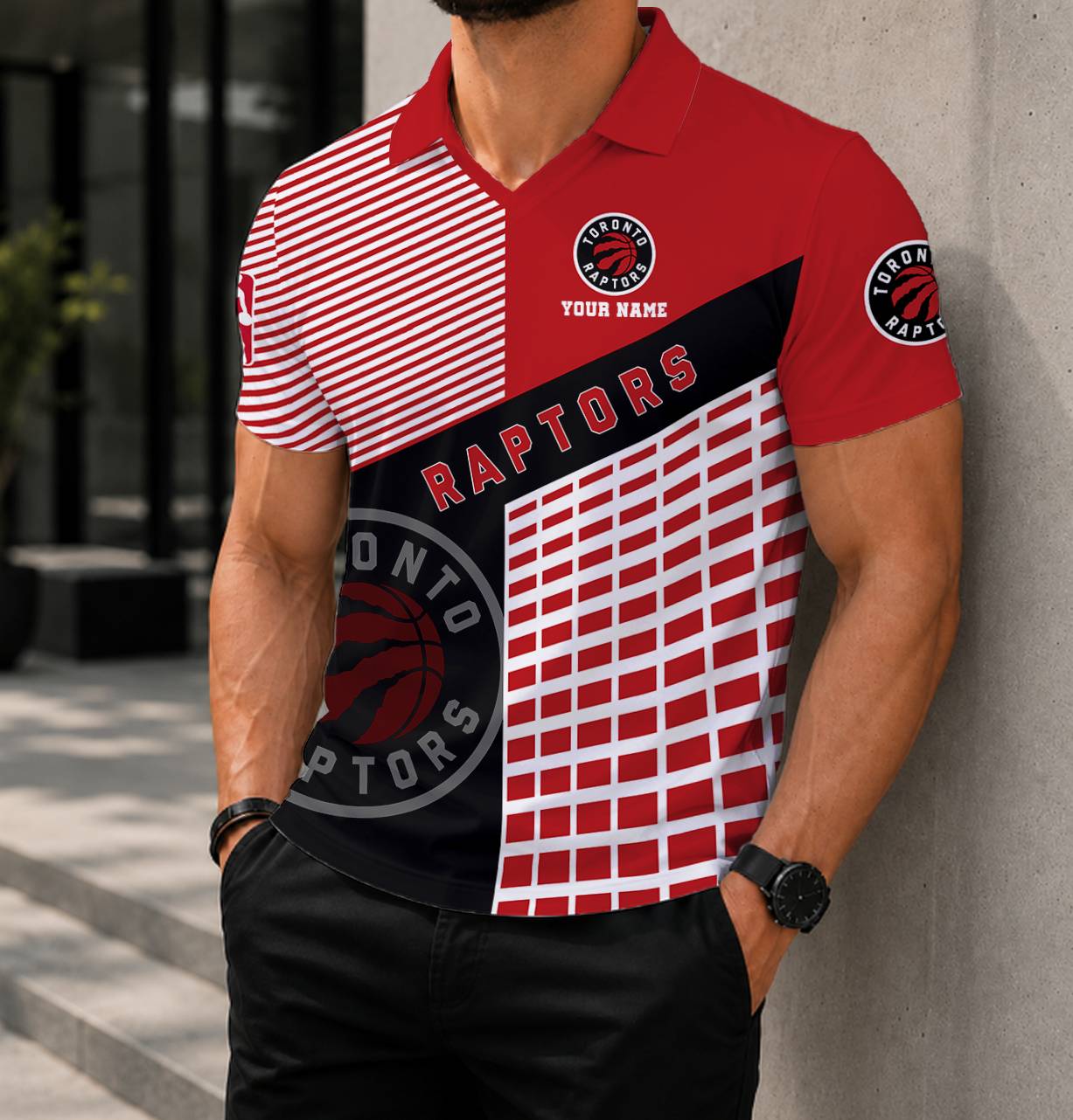 LIMITED EDITION - NEW CUSTOMIZED NBA24 TRA TORONTO RAPTORS POLO SHIRT