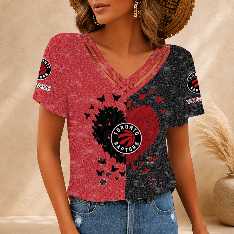 LIMITED EDITION - NEW CUSTOMIZED NBA24 TRA TORONTO RAPTORS V-NECK SHIRT