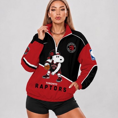 [HOT DEAL] NEW CUSTOMIZED NBA24 TRA TORONTO RAPTORS V-NECK ZIPPER SWEATSHIRT JACKET