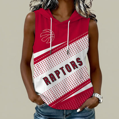 [HOT DEAL] NEW CUSTOMIZED NBA24 TRA TORONTO RAPTORS  WOMEN'S SLEEVELESS HOODED POCKET TANK TOP