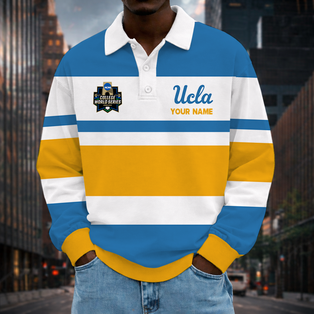 LIMITED EDITION - NEW CUSTOMIZED NCAA CWS24 UCB UCLA BRUINS UNISEX LONG SLEEVE POLO