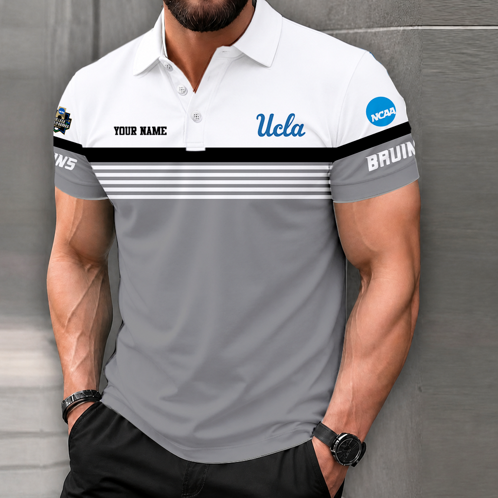 LIMITED EDITION - NEW CUSTOMIZED NCAA CWS24 UCB UCLA BRUINS POLO SHIRT