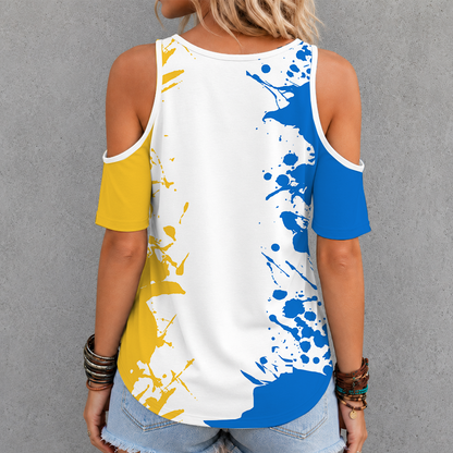 [FAN FAVORITE] NEW CUSTOMIZED NCAA CWS24 UCB UCLA BRUINS CRISS CROSS V-NECK TOP