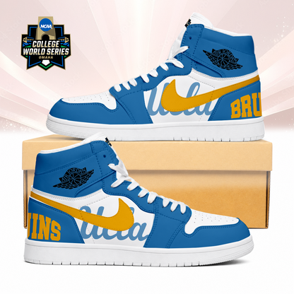LIMITED EDITION - NEW CUSTOMIZED NCAA CWS24 UCB UCLA BRUINS AIR JORDAN SNEAKERS