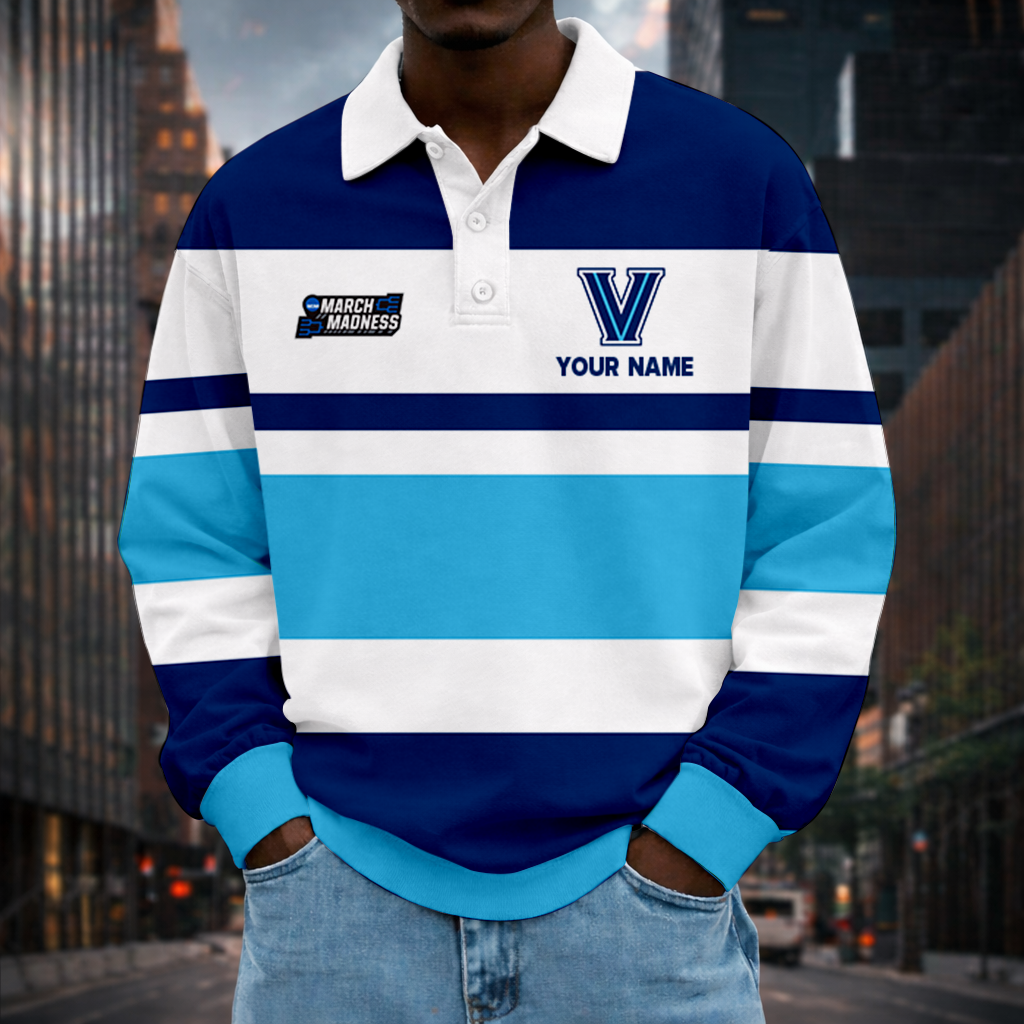 LIMITED EDITION - NEW CUSTOMIZED NCAA MAM24 VIW VILLANOVA WILDCATS UNISEX LONG SLEEVE POLO