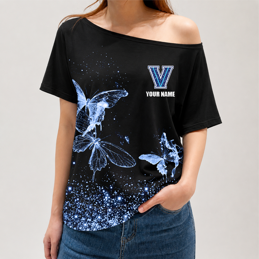 [FAN FAVORITE] NEW CUSTOMIZED NCAA MAM24 VIW VILLANOVA WILDCATS STRAPPY OFF-SHOULDER SHIRT