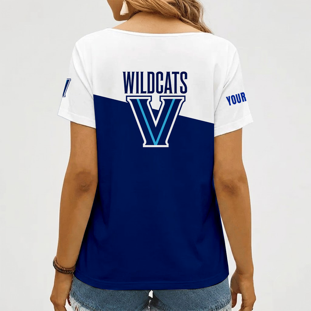 [FAN FAVORITE] NEW CUSTOMIZED NCAA MAM24 VIW VILLANOVA WILDCATS STRAPPY V-NECK FEMALE SHIRT