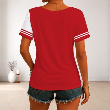 LIMITED EDITION - NEW CUSTOMIZED NBA24 TRA TORONTO RAPTORS V-NECK FEMALE SHIRT