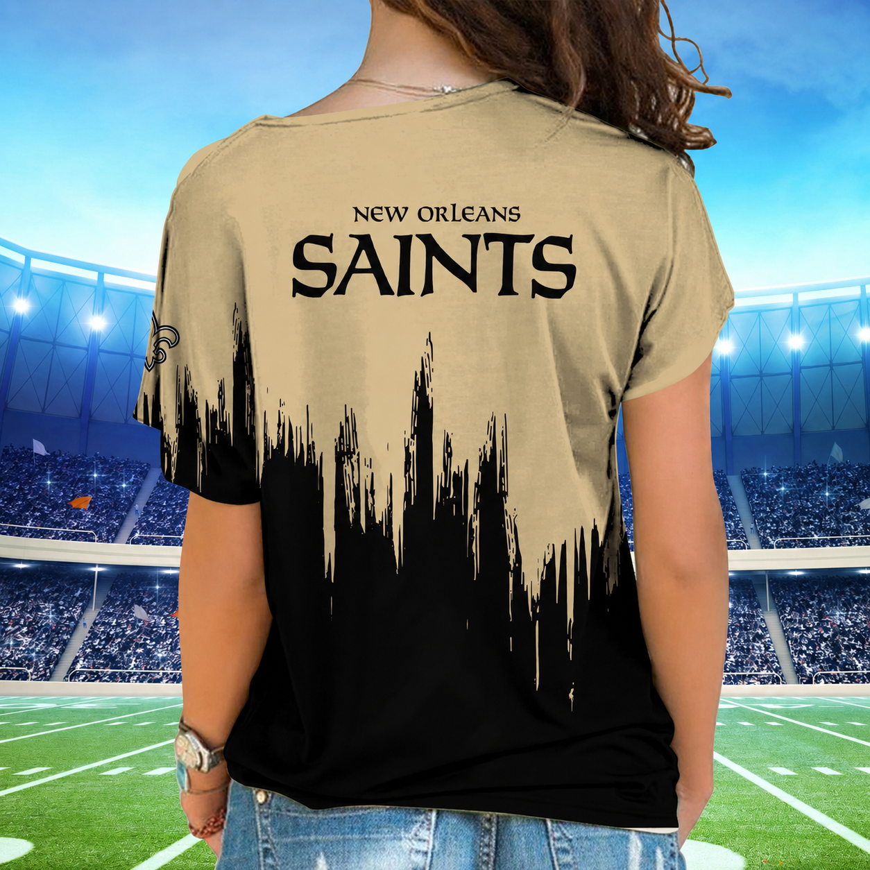 [SPECIAL OFFER] NEW CUSTOMIZED NFL24 NOS NEW ORLEANS SAINTS SHOULDER SHIRT