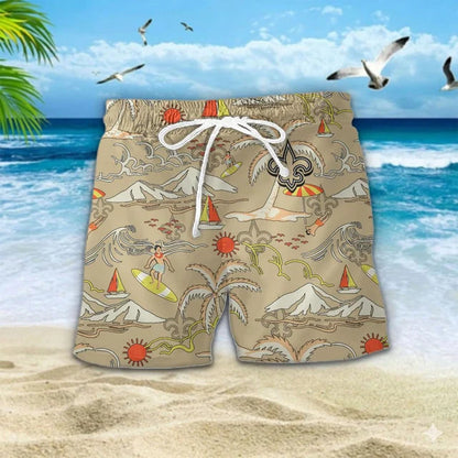 VIRAL EDITION  - NEW CUSTOMIZED NFL24 NOS NEW ORLEANS SAINTS UNISEX INDEPENDENCE DAY HAWAIIAN SHIRT & SHORTS SET