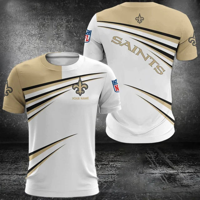 VIRAL EDITION - NEW CUSTOMIZED NFL24 NOS NEW ORLEANS SAINTS POLO, T-SHIRT & SHORT PANTS SET