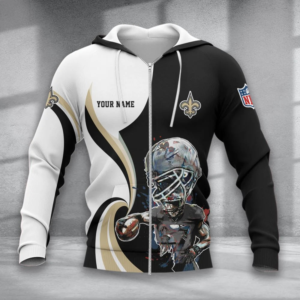 LIMITED EDITION - NEW CUSTOMIZED NFL24 NOS NEW ORLEANS SAINTS T-SHIRT, POLO SHIRT, ZIP POLO SHIRT, SWEATSHIRT, HOODIE & ZIP HOODIE
