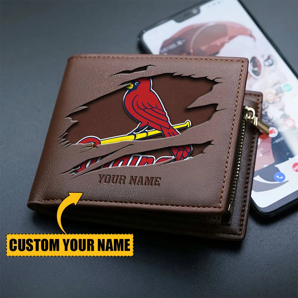 LIMITED EDITION - NEW CUSTOMIZED MLB24 SLC ST. LOUIS CARDINALS LEATHER WALLET
