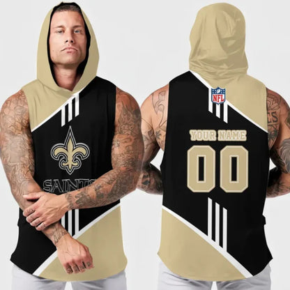 [SPECIAL OFFER] NEW CUSTOMIZED NFL24 NOS NEW ORLEANS SAINTS HOODED TANK TOP