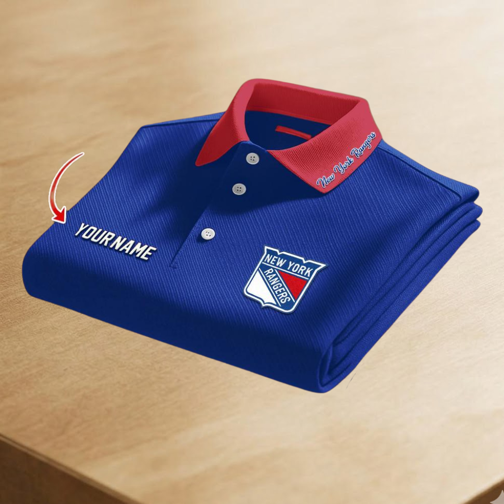 LIMITED EDITION - NEW CUSTOMIZED NHL24 NYR NEW YORK RANGERS POLO SHIRT