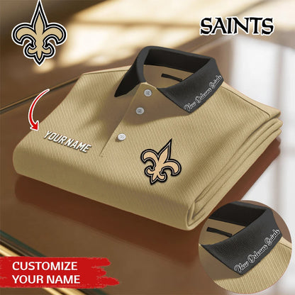 LIMITED EDITION - NEW CUSTOMIZED NFL24 NOS NEW ORLEANS SAINTS POLO SHIRT