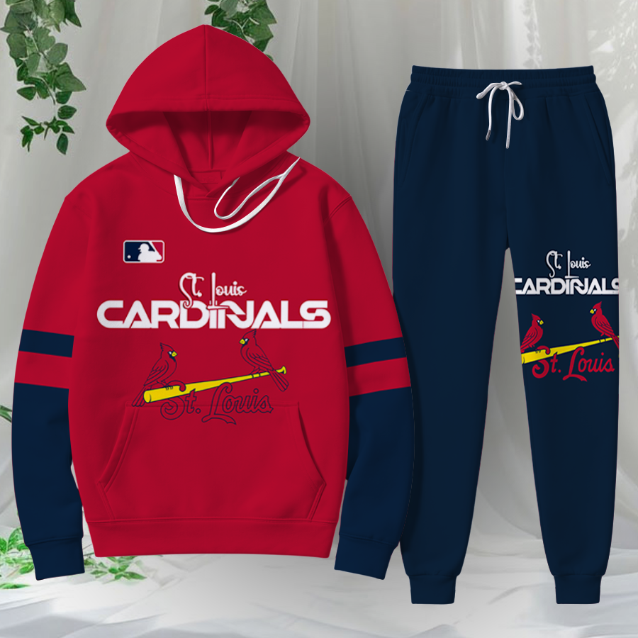LIMITED EDITION - NEW CUSTOMIZED MLB24 SLC ST. LOUIS CARDINALS HOODIE & SWEATPANTS SET