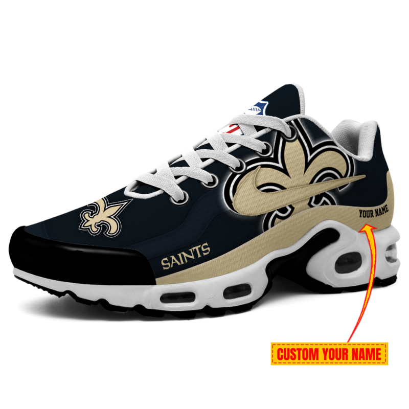 LIMITED EDITION - NEW CUSTOMIZED NFL24 NOS NEW ORLEANS SAINTS AIR MAX PLUS SNEAKERS
