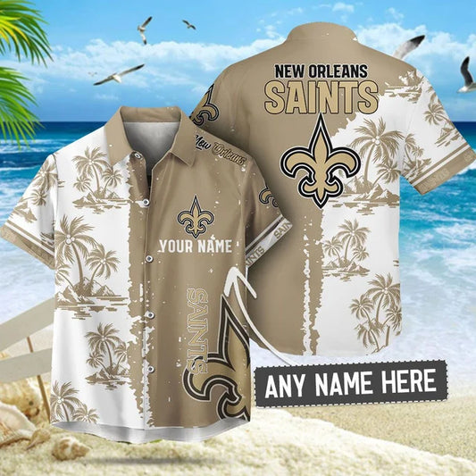 LIMITED EDITION - NEW CUSTOMIZED NFL24 NOS NEW ORLEANS SAINTS UNISEX HAWAIIAN SHIRT & SHORTS SET