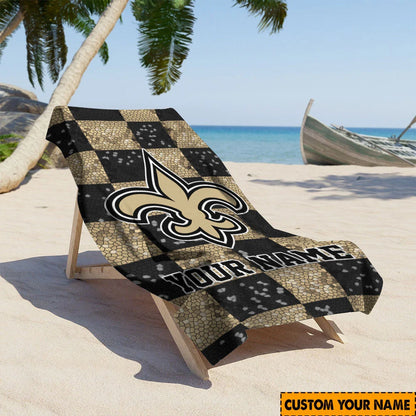 LIMITED EDITION - NEW CUSTOMIZED NFL24 NOS NEW ORLEANS SAINTS BEACH TOWEL