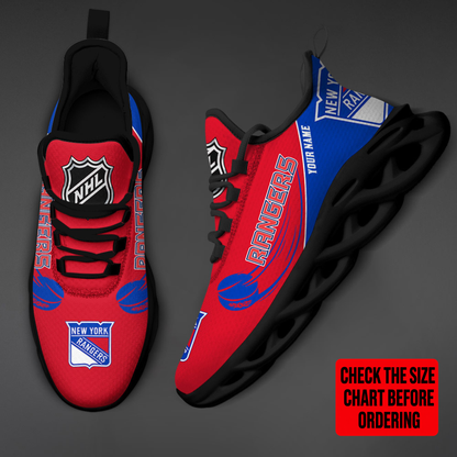LIMITED EDITION - NEW CUSTOMIZED NHL24 NYR NEW YORK RANGERS CLUNKY SNEAKERS