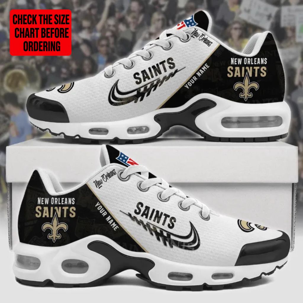 LIMITED EDITION - NEW CUSTOMIZED NFL24 NOS NEW ORLEANS SAINTS AIR MAX PLUS SNEAKERS