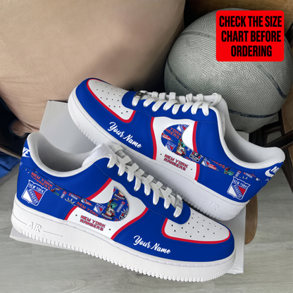 LIMITED EDITION - NEW CUSTOMIZED NHL24 NYR NEW YORK RANGERS AF1 SHOES