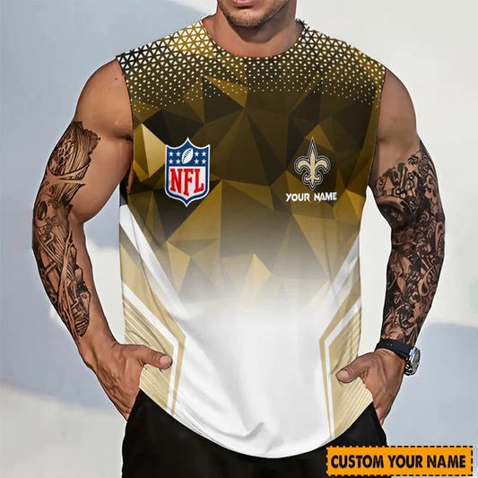 LIMITED EDITION - NEW CUSTOMIZED NFL24 NOS NEW ORLEANS SAINTS MEN'S GYM SHIRT