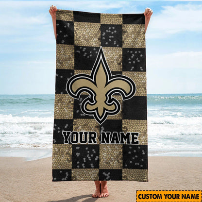 LIMITED EDITION - NEW CUSTOMIZED NFL24 NOS NEW ORLEANS SAINTS BEACH TOWEL