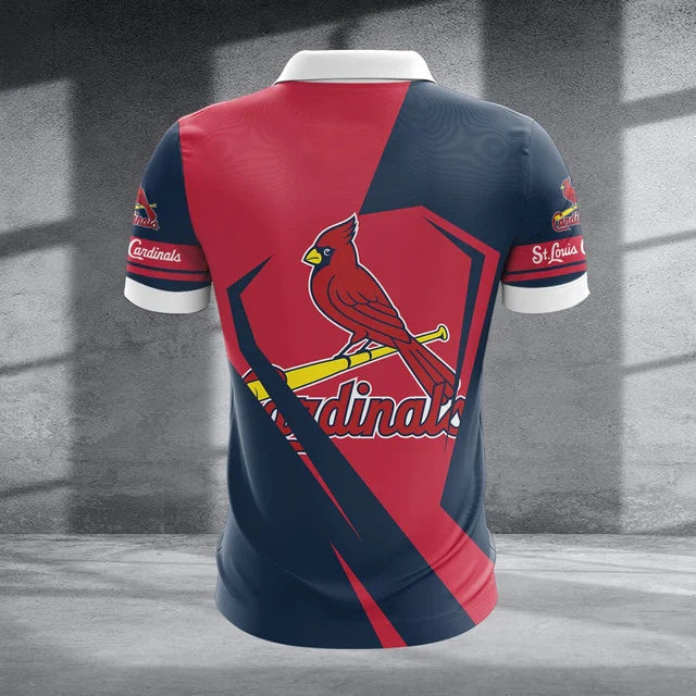[FLASH SALE] NEW CUSTOMIZED MLB24 SLC ST. LOUIS CARDINALS ZIP POLO SHIRT