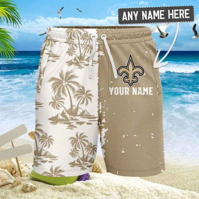 LIMITED EDITION - NEW CUSTOMIZED NFL24 NOS NEW ORLEANS SAINTS UNISEX HAWAIIAN SHIRT & SHORTS SET