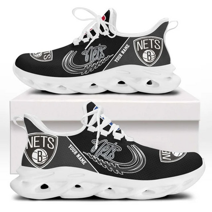 LIMITED EDITION - NEW CUSTOMIZED NBA25 BNE BROOKLYN NETS PREMIUM CLUNKY SNEAKERS