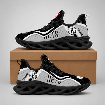 LIMITED EDITION - NEW CUSTOMIZED NBA25 BNE BROOKLYN NETS MAX SOUL SHOES