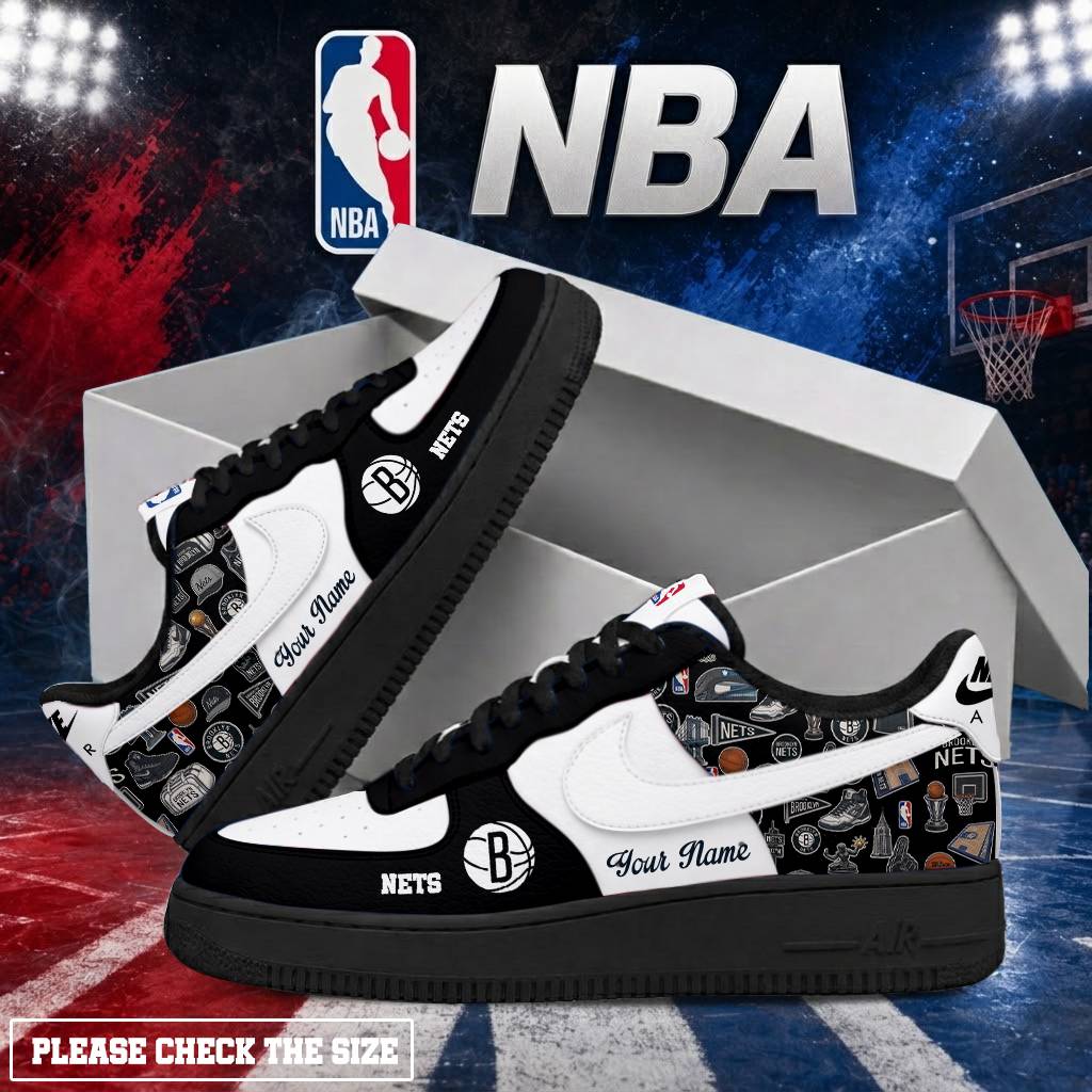 LIMITED EDITION - NEW CUSTOMIZED NBA25 BNE BROOKLYN NETS AF1 SHOES