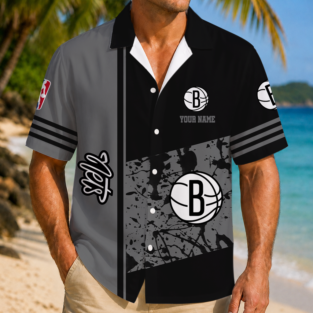 LIMITED EDITION - NEW CUSTOMIZED NBA25 BNE BROOKLYN NETS UNISEX HAWAIIAN SHIRT