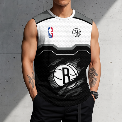 LIMITED EDITION - NEW CUSTOMIZED NBA25 BNE BROOKLYN NETS MEN'S TANK TOP