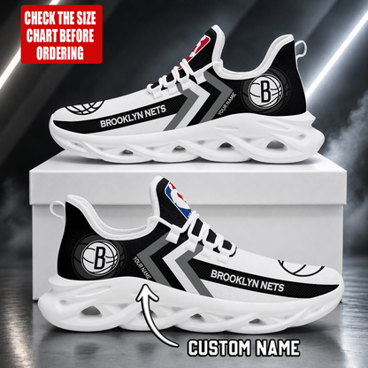 FINAL SALE - NEW CUSTOMIZED NBA25 BNE BROOKLYN NETS MAX SOUL SHOES