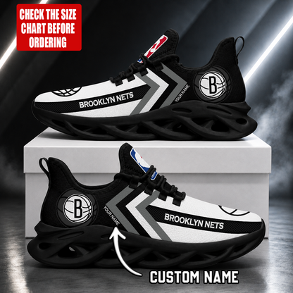 FINAL SALE - NEW CUSTOMIZED NBA25 BNE BROOKLYN NETS MAX SOUL SHOES