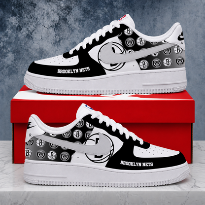 LIMITED EDITION - NEW CUSTOMIZED NBA25 BNE BROOKLYN NETS AF1 SNEAKERS