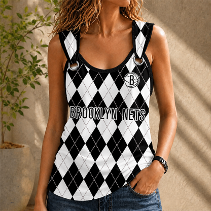 [HOT DEAL] NEW CUSTOMIZED NBA25 BNE BROOKLYN NETS O-RING SHOULDER TANK TOP