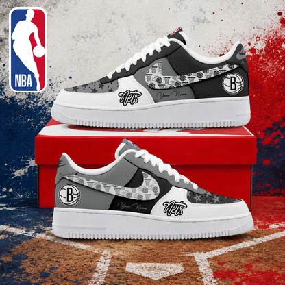 LIMITED EDITION - NEW CUSTOMIZED NBA25 BNE BROOKLYN NETS AF1 SNEAKERS