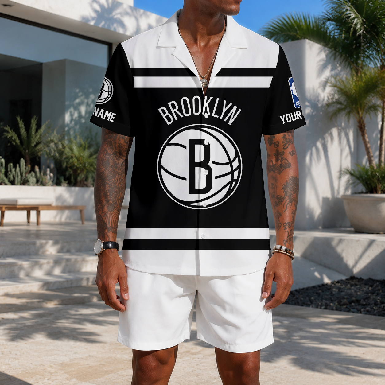 EXCLUSIVE EDITION - NEW CUSTOMIZED NBA25 BNE BROOKLYN NETS UNISEX HAWAIIAN SHIRT