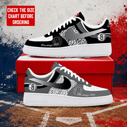 VIRAL EDITION - NEW CUSTOMIZED NBA25 BNE BROOKLYN NETS AF1 SNEAKERS