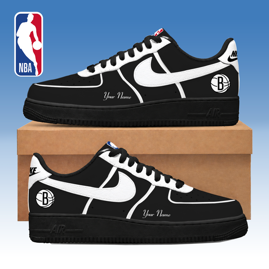 LIMITED EDITION - NEW CUSTOMIZED NBA25 BNE BROOKLYN NETS AF1 SNEAKERS