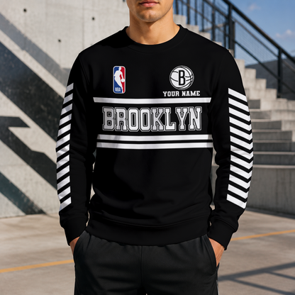 LIMITED EDITION - NEW CUSTOMIZED NBA25 BNE BROOKLYN NETS UNISEX SWEATSHIRT