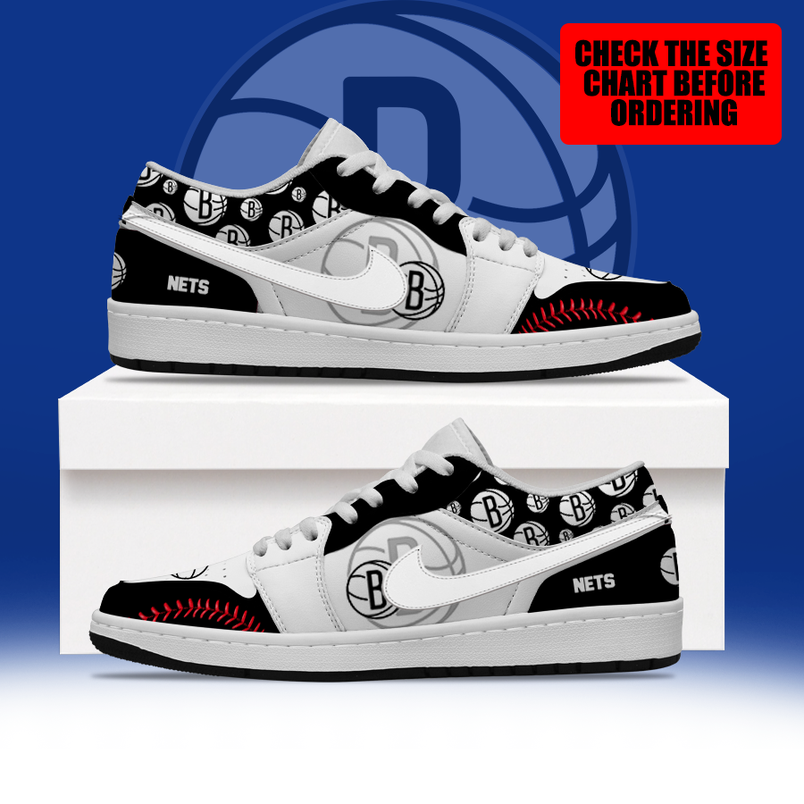 [HOT DEAL] NEW CUSTOMIZED NBA25 BNE BROOKLYN NETS AIR JORDAN LOW SHOES