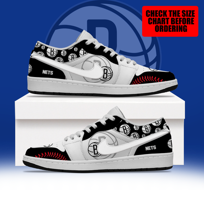 [HOT DEAL] NEW CUSTOMIZED NBA25 BNE BROOKLYN NETS AIR JORDAN LOW SHOES