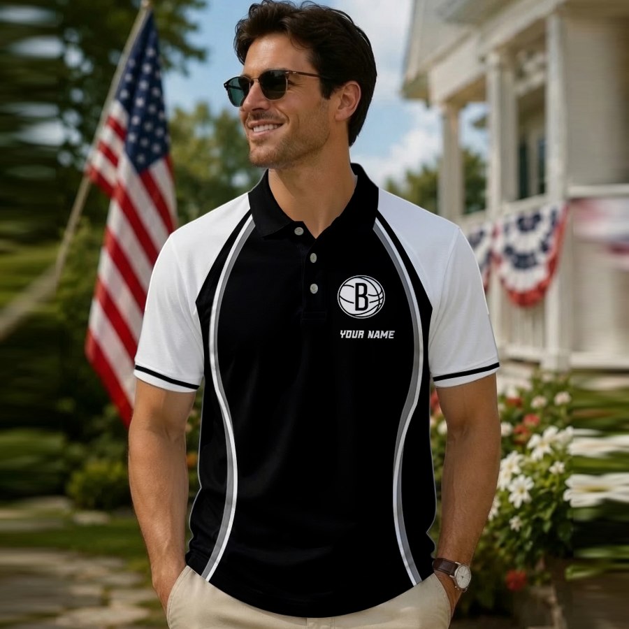 [HOT DEAL] NEW CUSTOMIZED NBA25 BNE BROOKLYN NETS POLO SHIRT